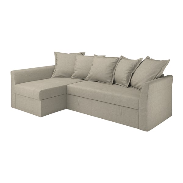 A Borgunda beige HOLMSUND corner sofa-bed