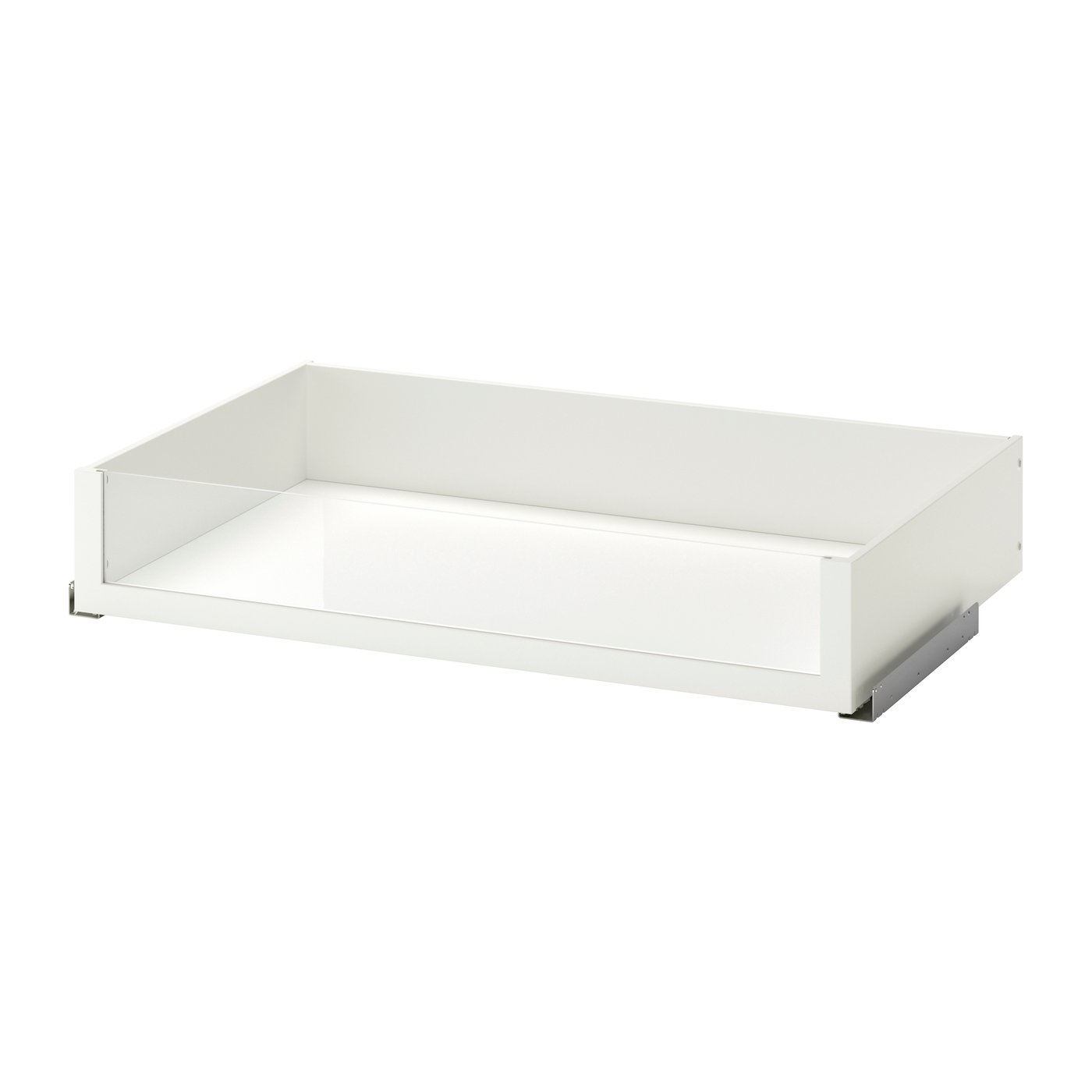 IKEA KOMPLEMENT låda med glasfront, vit, 100x58 cm