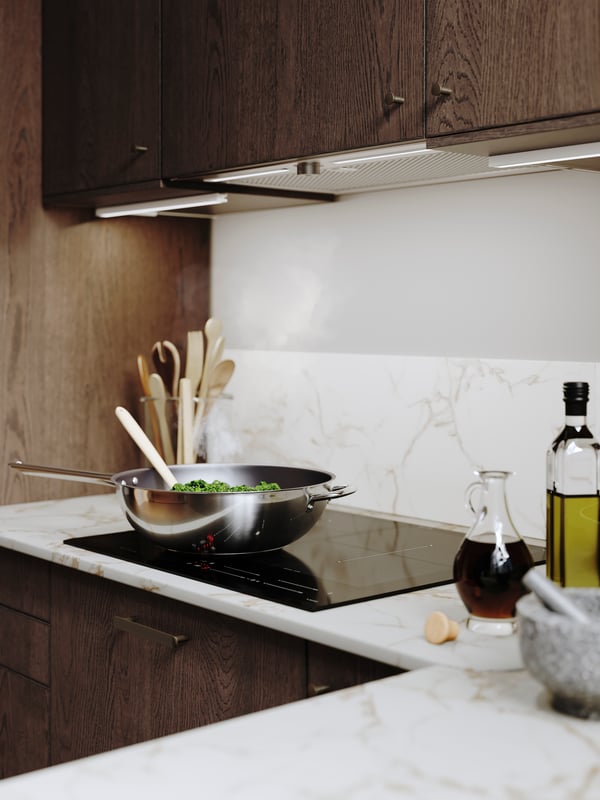 A stainless steel/non-stick coating IKEA 365+ wok