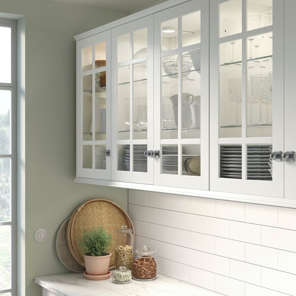 A white STENSUND glass door
