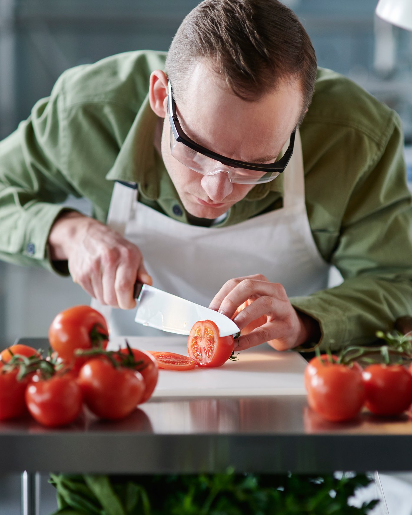 A stainless steel FLYTTA kitchen trolley