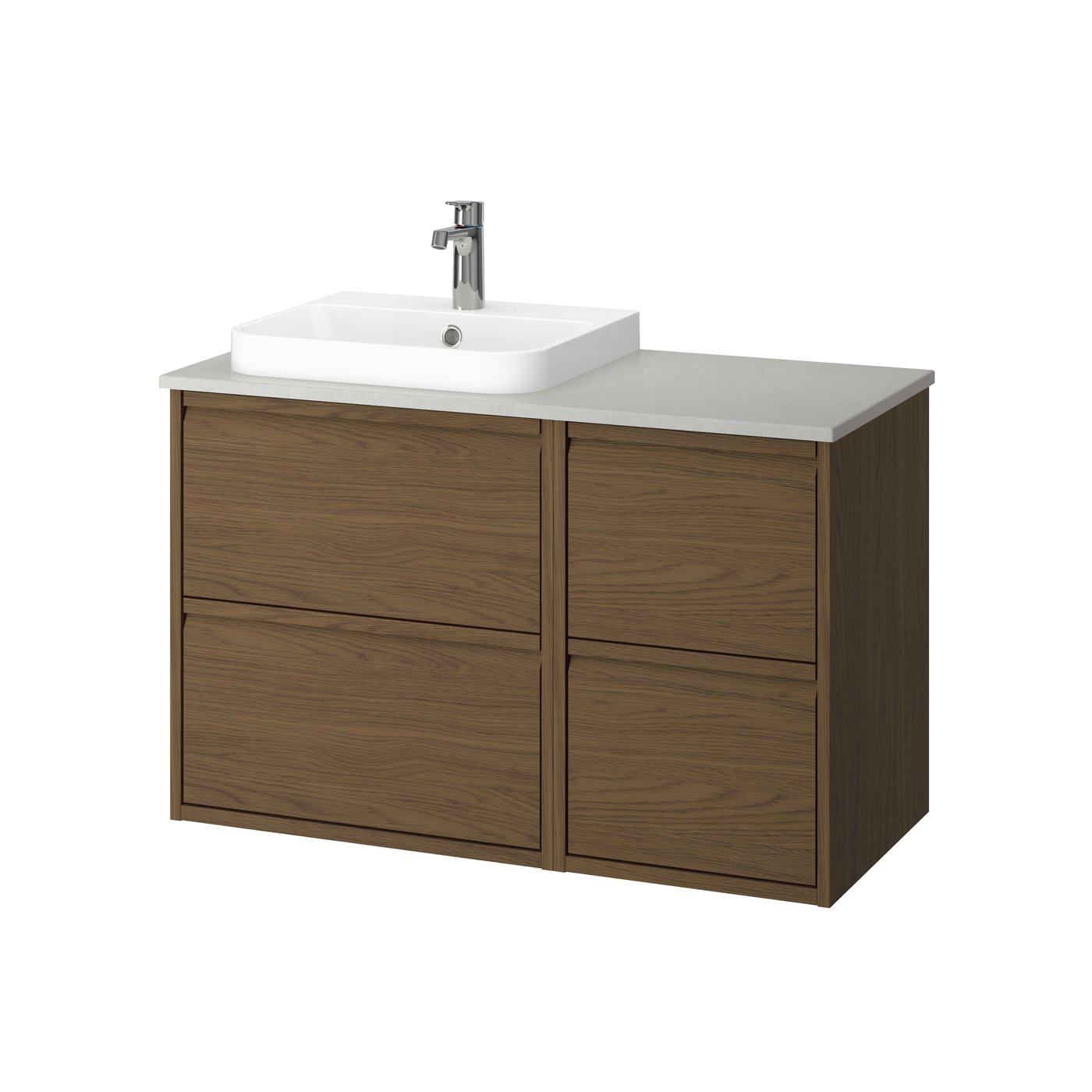 Angsjon Backsjon Armario Lavabo Grifo Marron Efecto Roble Gris Efecto Piedra S19528493