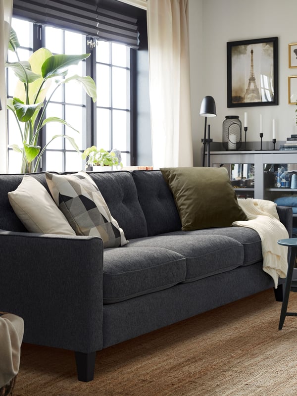 A Hyllie dark grey FRÖSLÖV 3-seat sofa