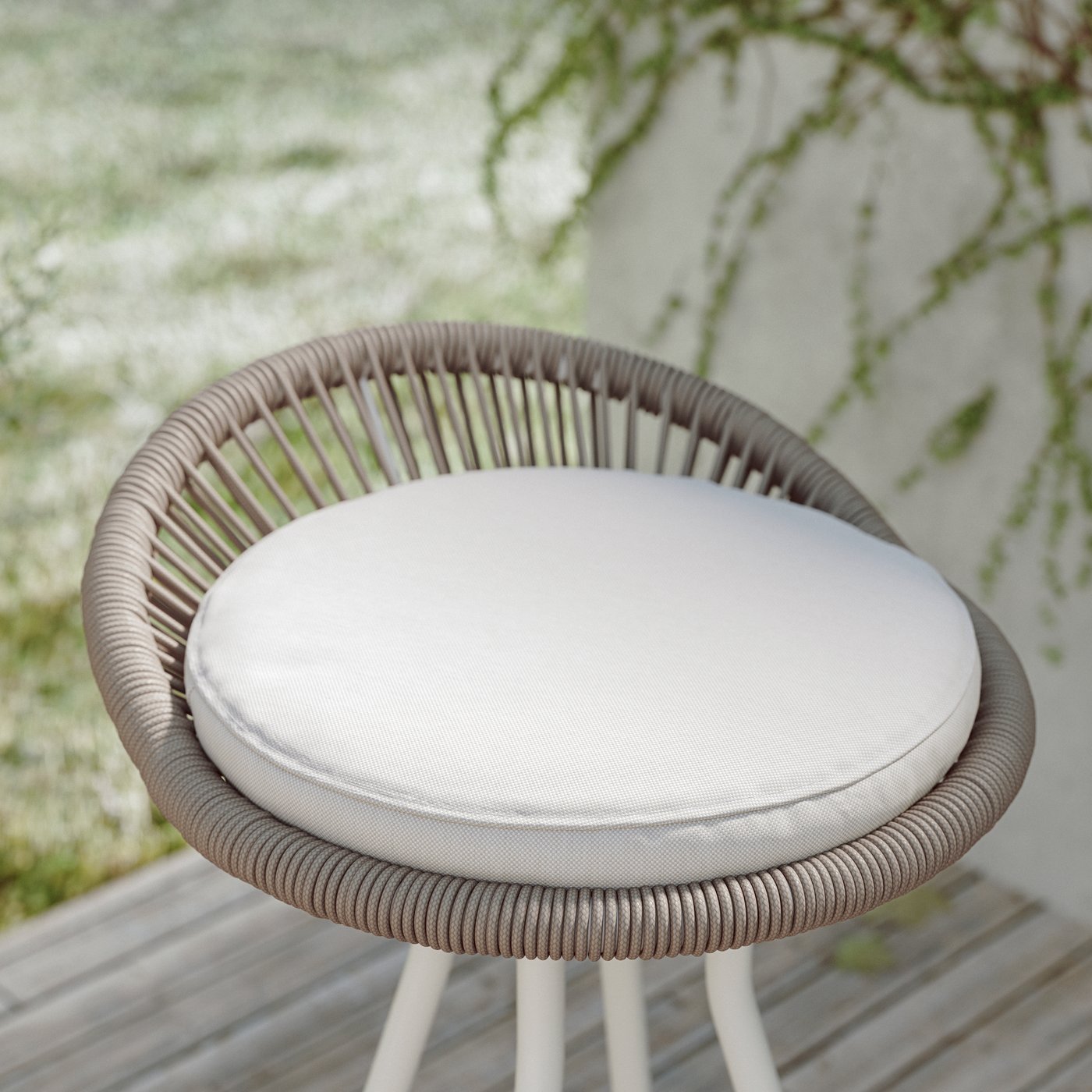 A swivel white/beige SEGERÖN bar stool, outdoor