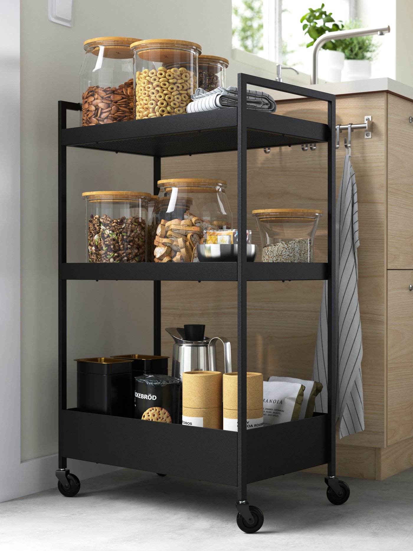 A black NISSAFORS trolley