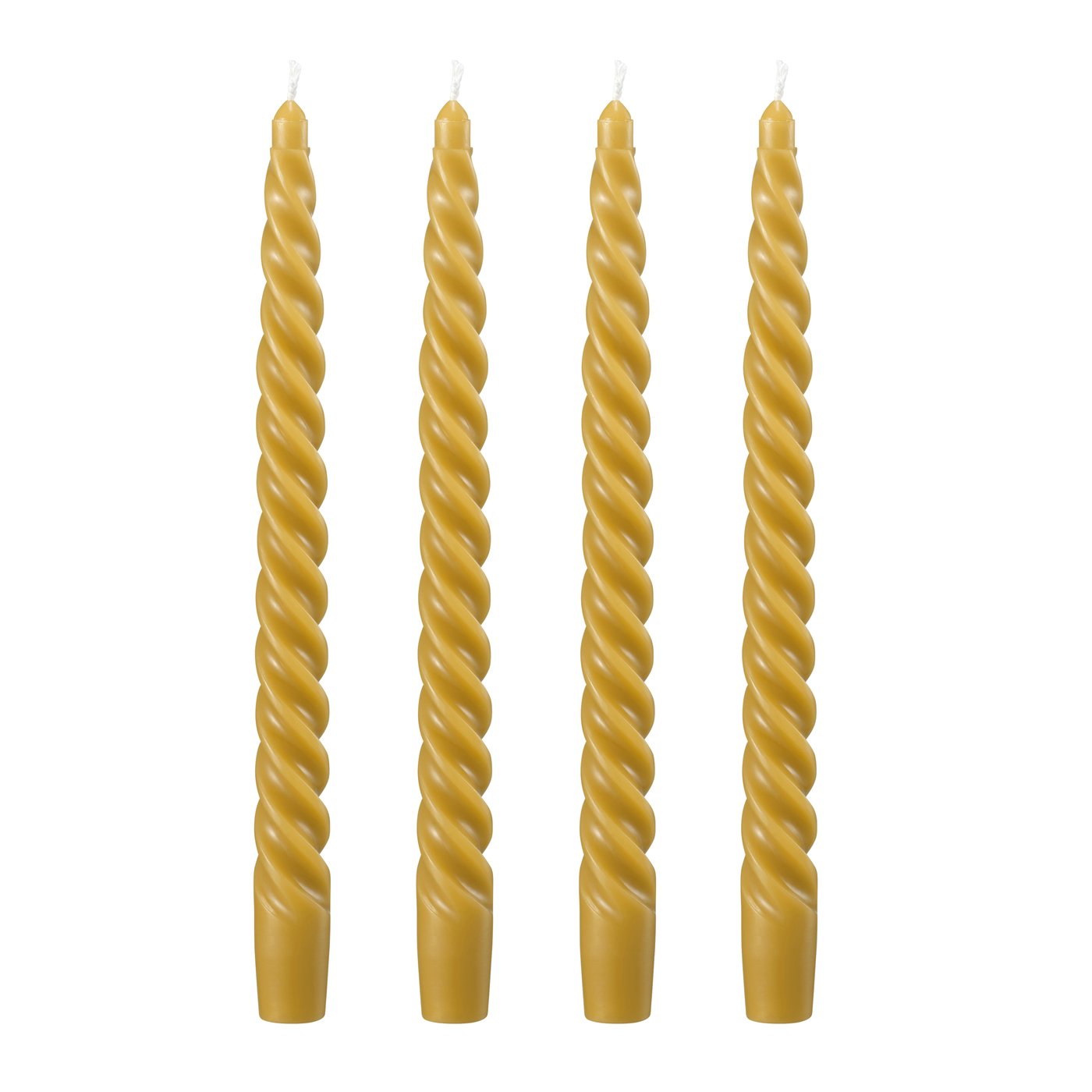 IKEA CONTORTATALL kronljus utan doft, vriden/mörkgul, 25 cm