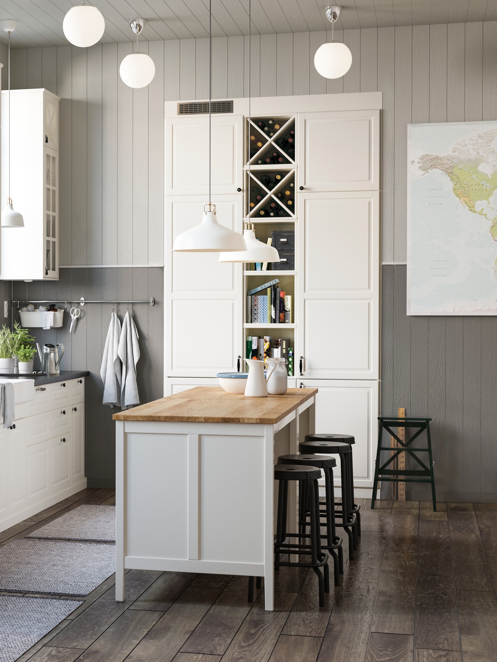 מטבח עם חזיתות לבנות