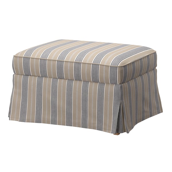 A Karlshov beige/multicolour UPPLAND footstool with storage in the NA