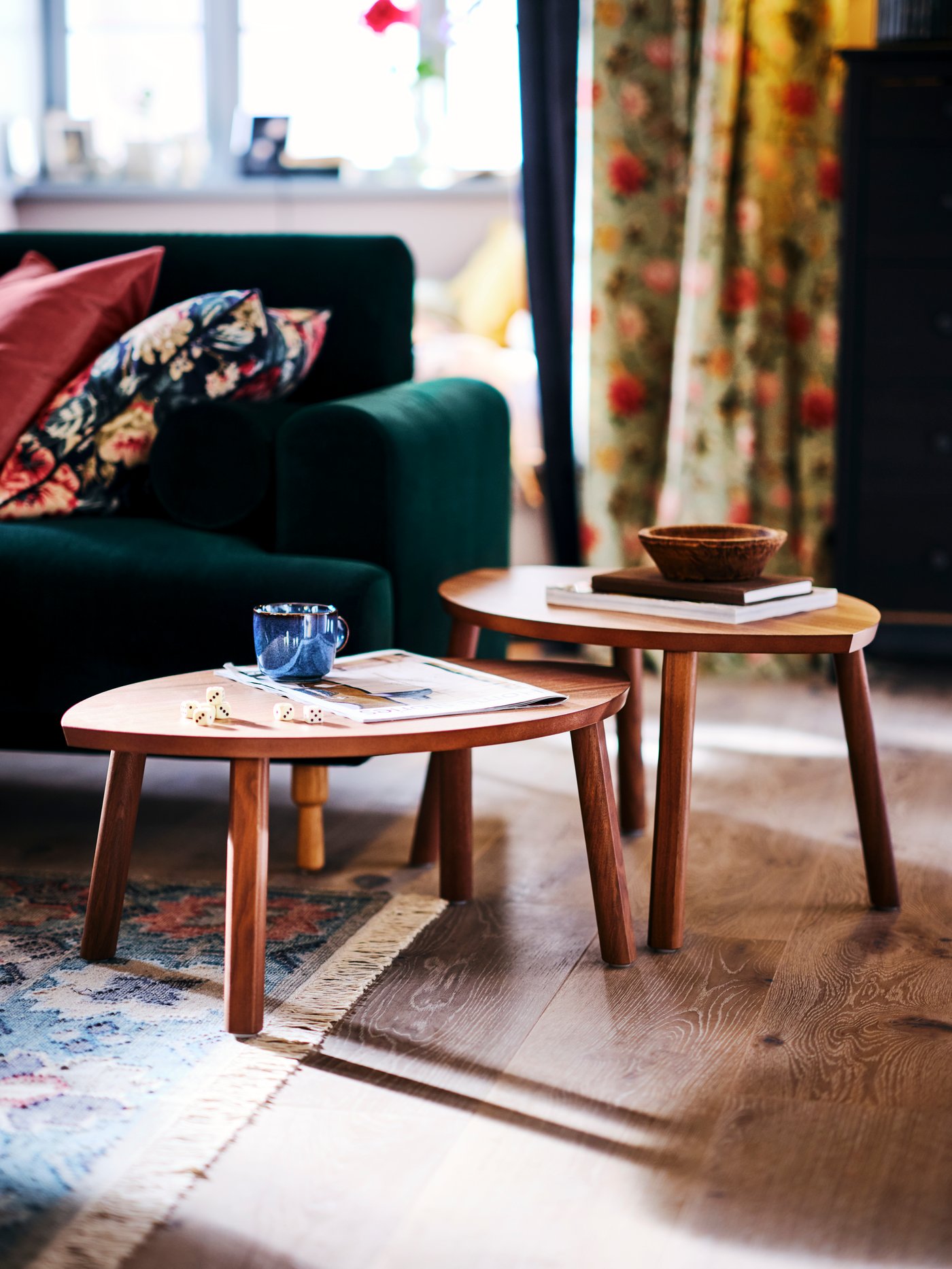 A handmade multicolour/diamond pattern VESTERVIG rug, flatwoven