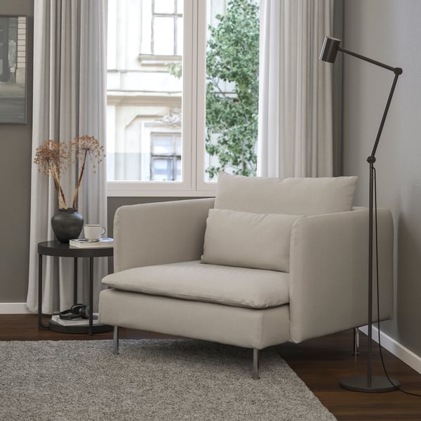 A Fridtuna light beige SÖDERHAMN armchair