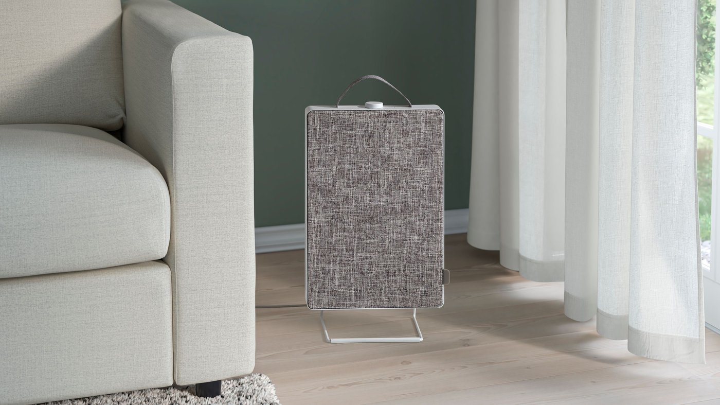 A white FÖRNUFTIG air purifier
