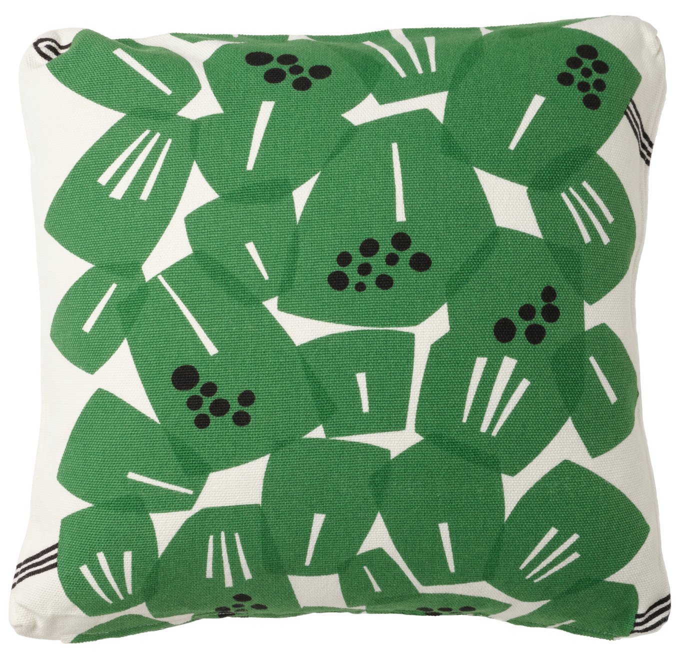 IKEA UNDERBLOMMA kuddfodral, vit/grön, 50x50 cm