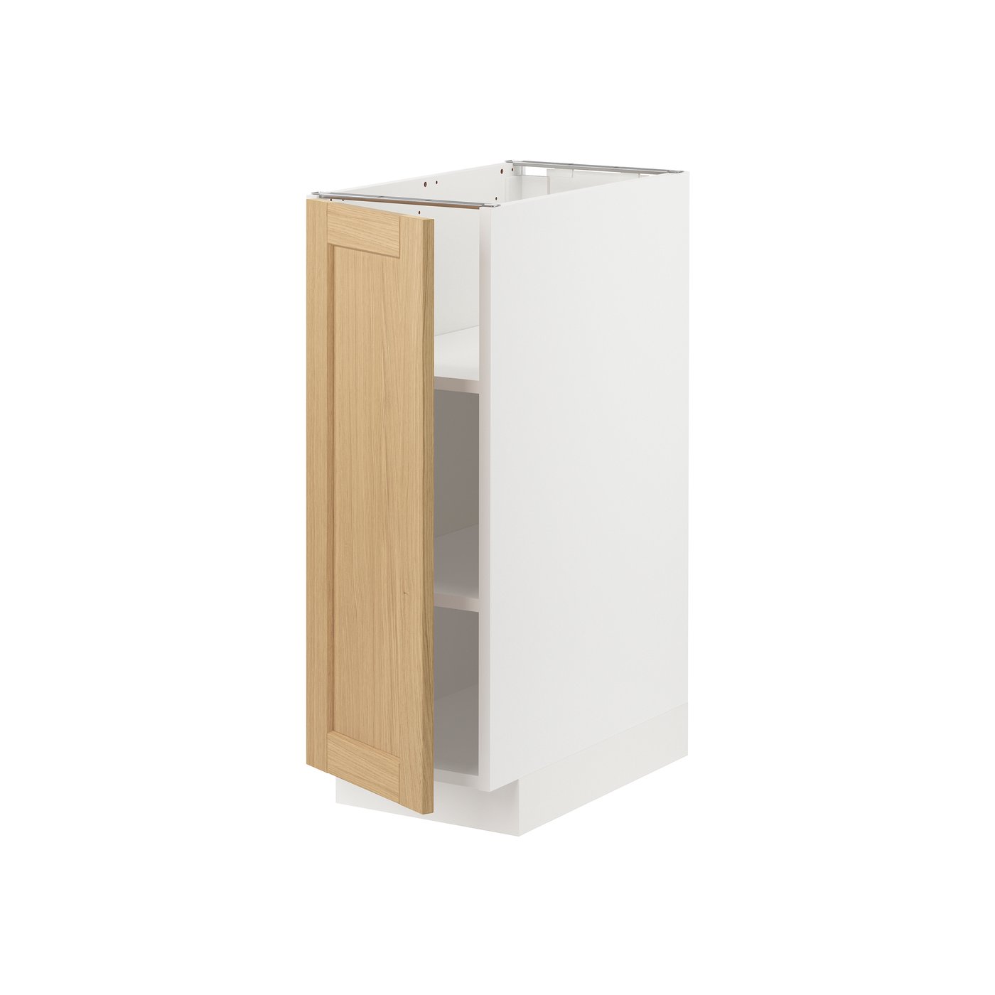 IKEA METOD bänkskåp med hyllplan, vit/forsbacka ek, 30x60 cm