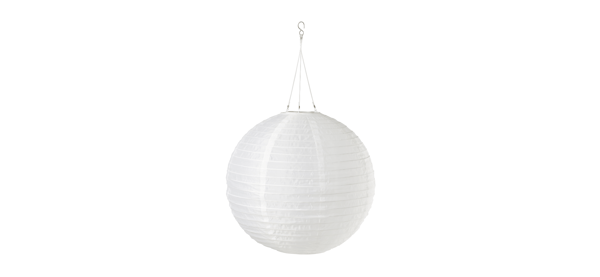 SOLVINDEN ソルヴィンデン LED太陽電池式ペンダントランプ, 屋外用/球形 ホワイト, 45cm