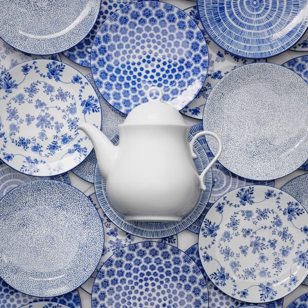 A white UPPLAGA teapot