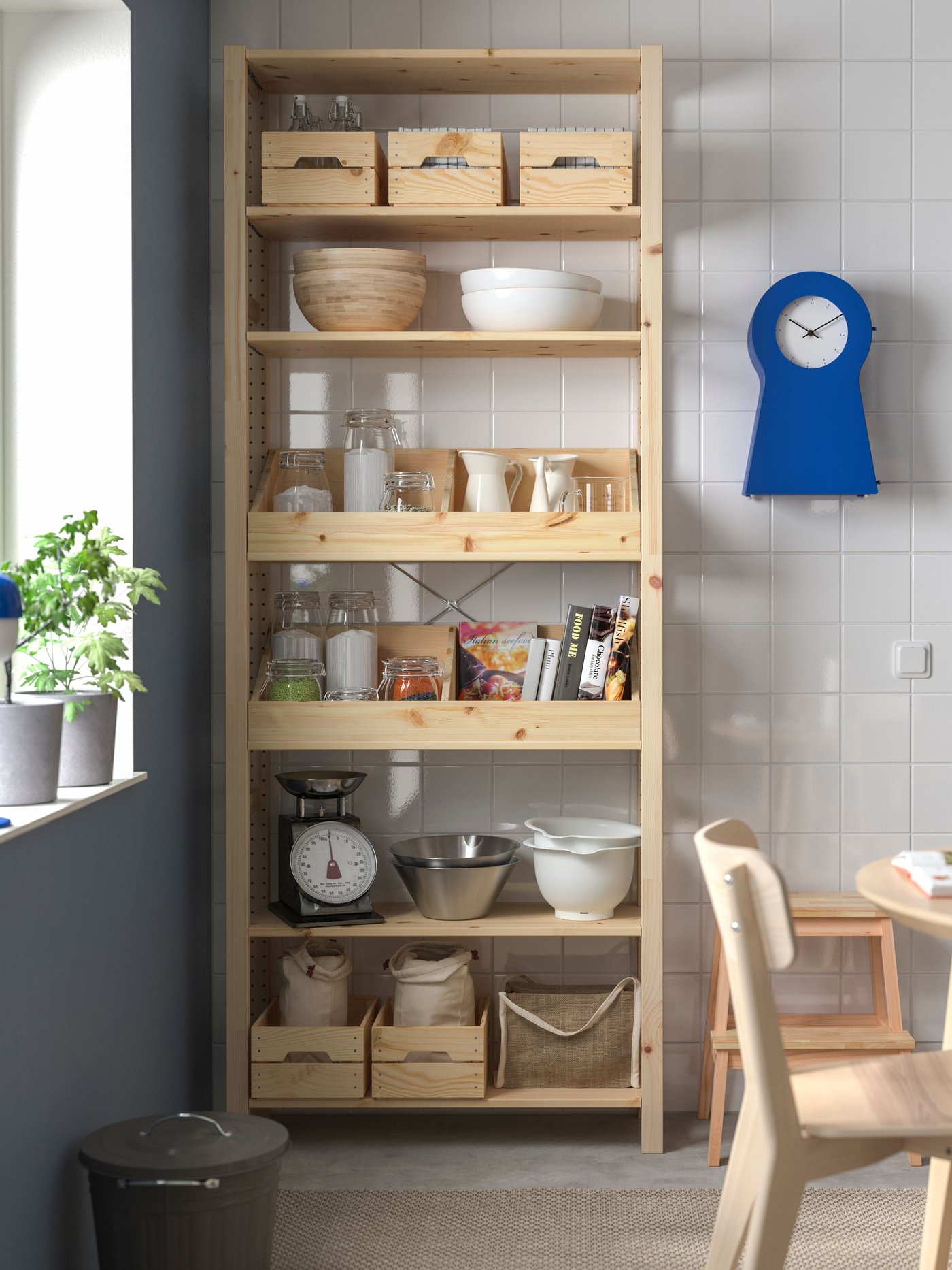 A with 2 box shelves/pine IVAR shelving unit