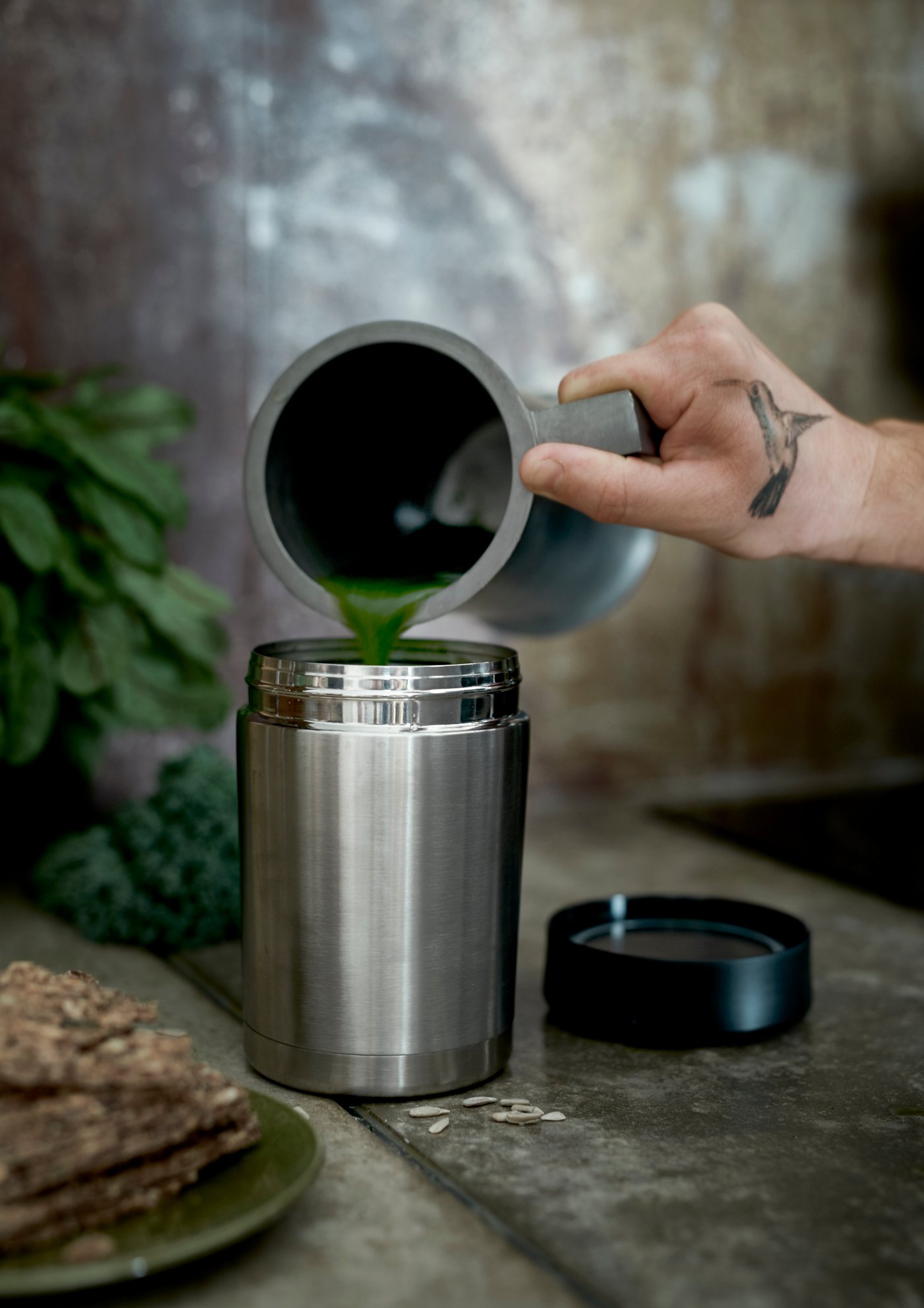 A stainless steel EFTERFRÅGAD food vacuum flask