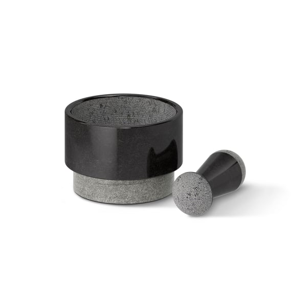 A marble black ÄDELSTEN pestle and mortar in the kitchen