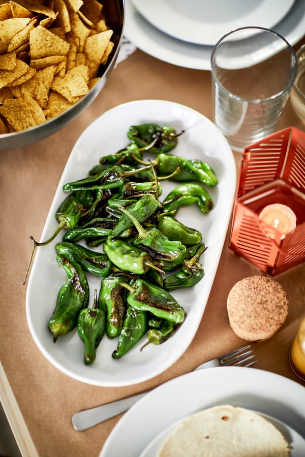 A stainless steel BLANDA BLANK serving bowl