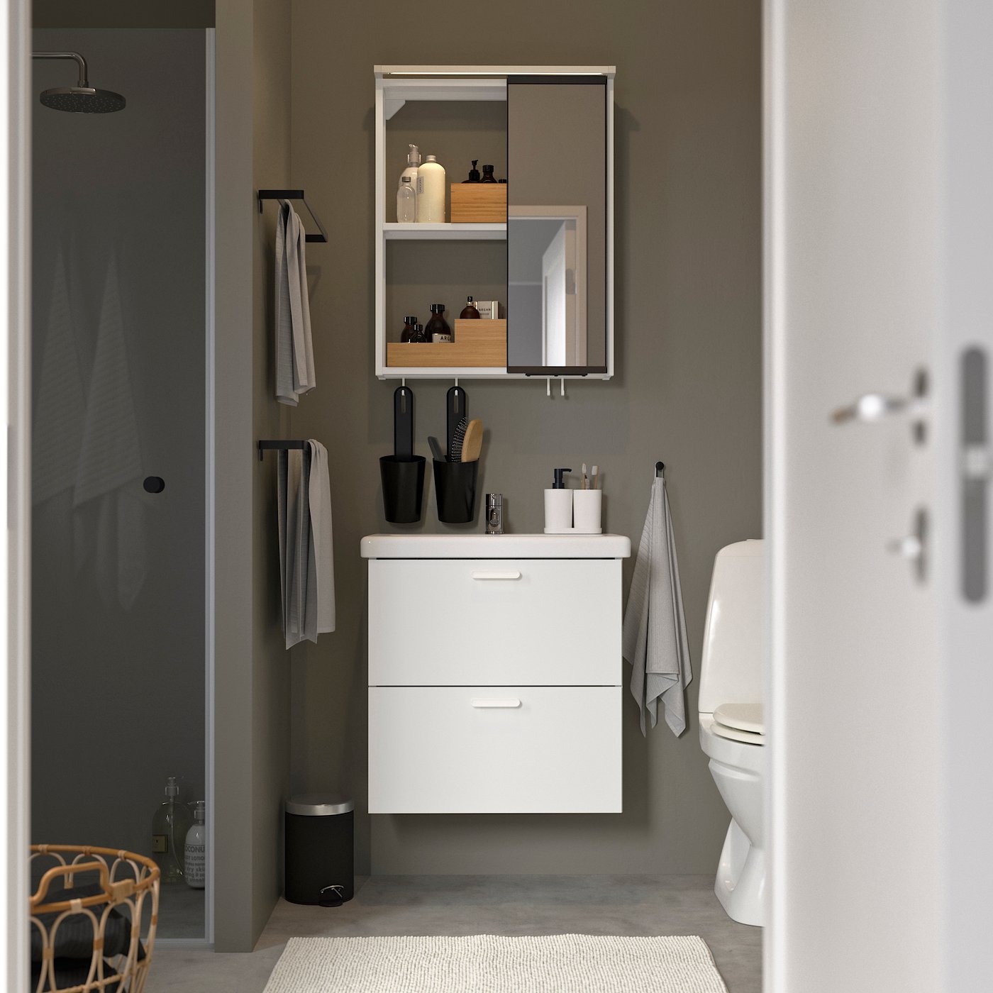 IKEA ENHET badrum, vit, 64x43x65 cm