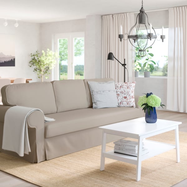 A Totebo light beige VRETSTORP 3-seat sofa-bed