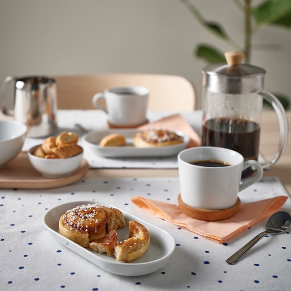 A white IKEA 365+ serving plate