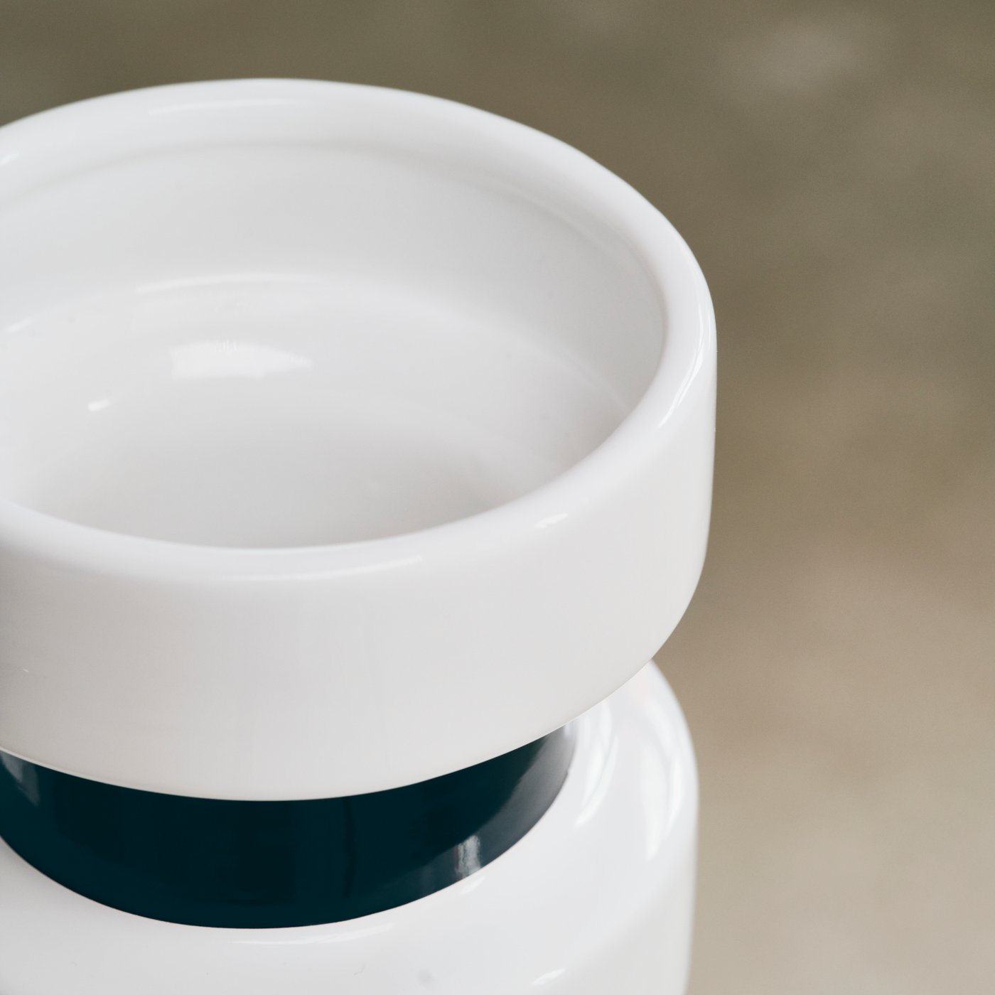 Close up of a black and white ceramic object from the IKEA KONSTRUNDA art collection.
