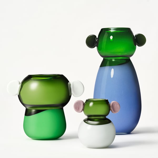 A glass/white/green pink IKEA PS 2026 vase