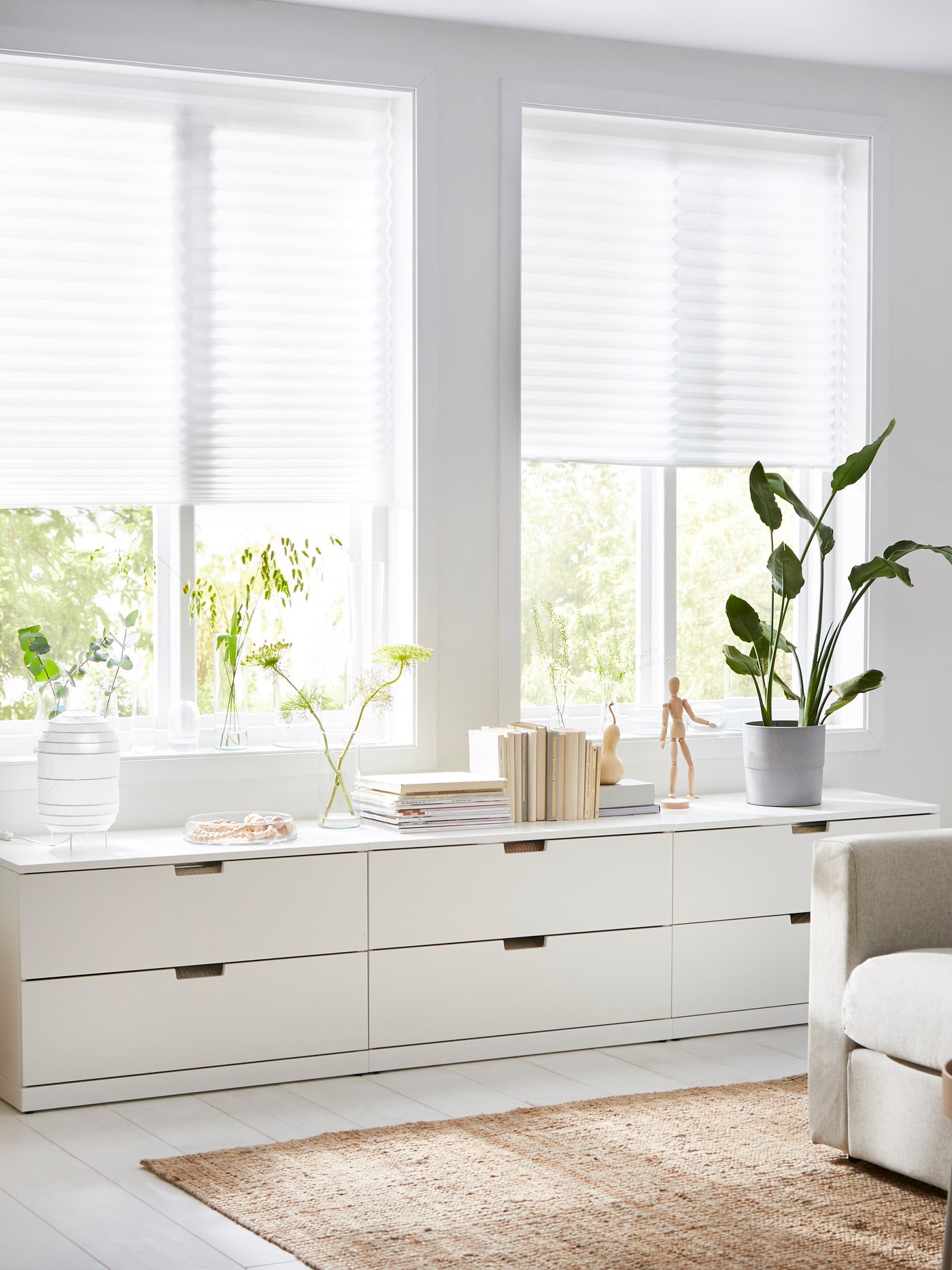 A white SCHOTTIS pleated blind