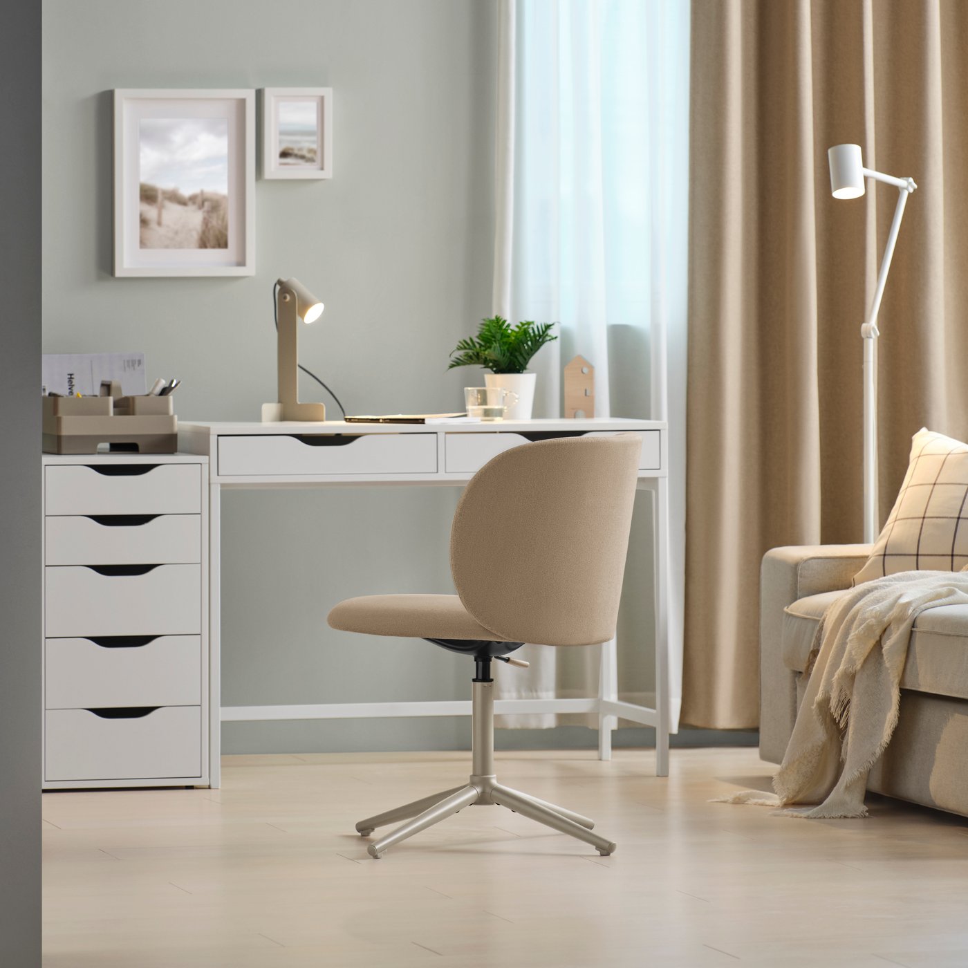 A Tonerud dark beige KRYLBO swivel chair