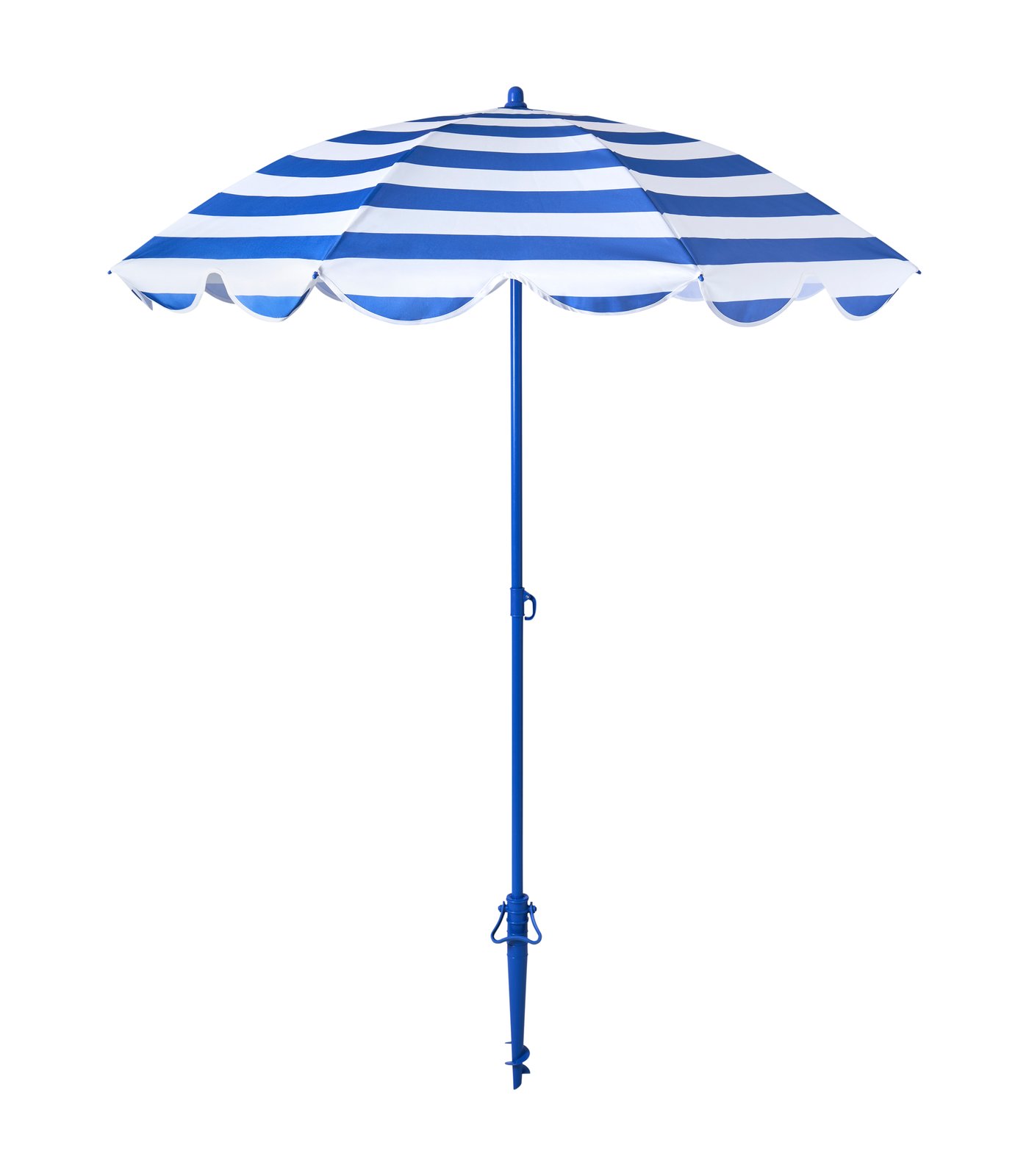 IKEA STRANDÖN parasoll, blå/vit, 140 cm