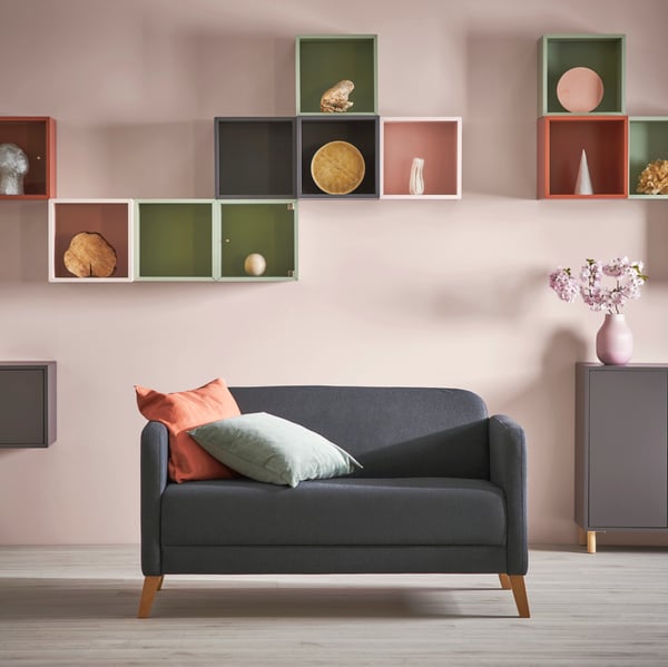 A pale pink EKET cabinet