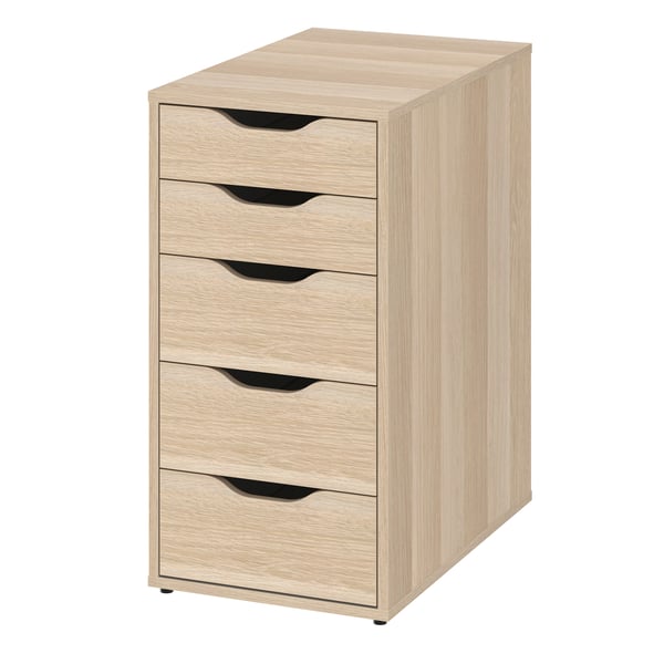 A white stained/oak effect ALEX drawer unit
