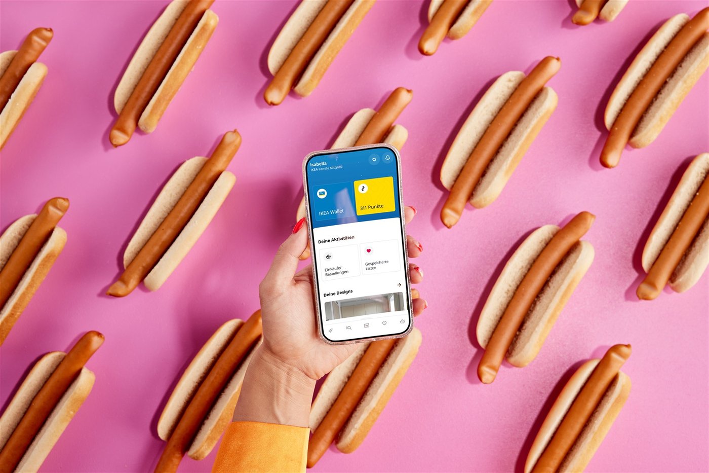 The IKEA app with the IKEA Family profile is shown