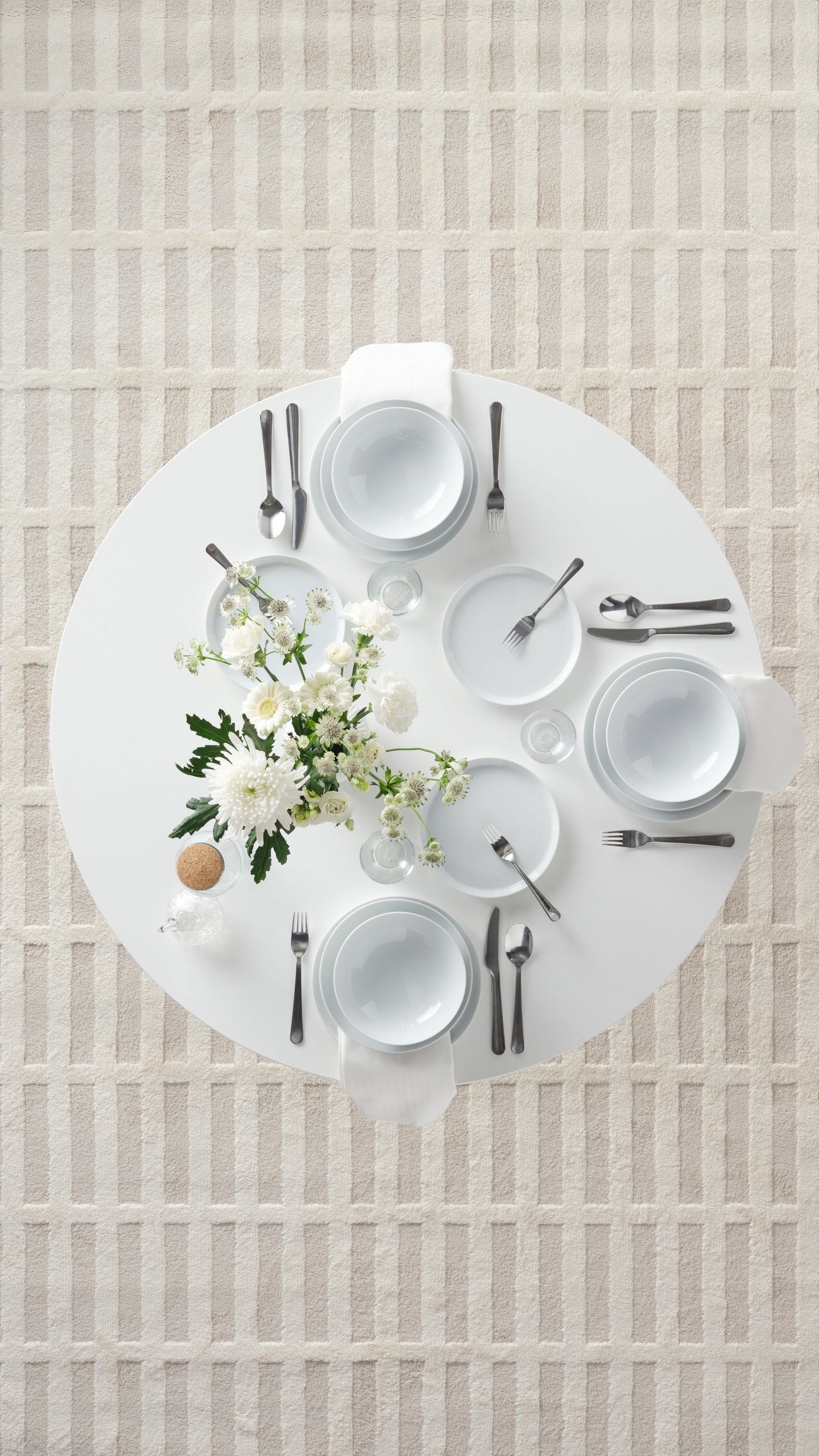 A stainless steel DRAGON 24-piece cutlery set in the dining room