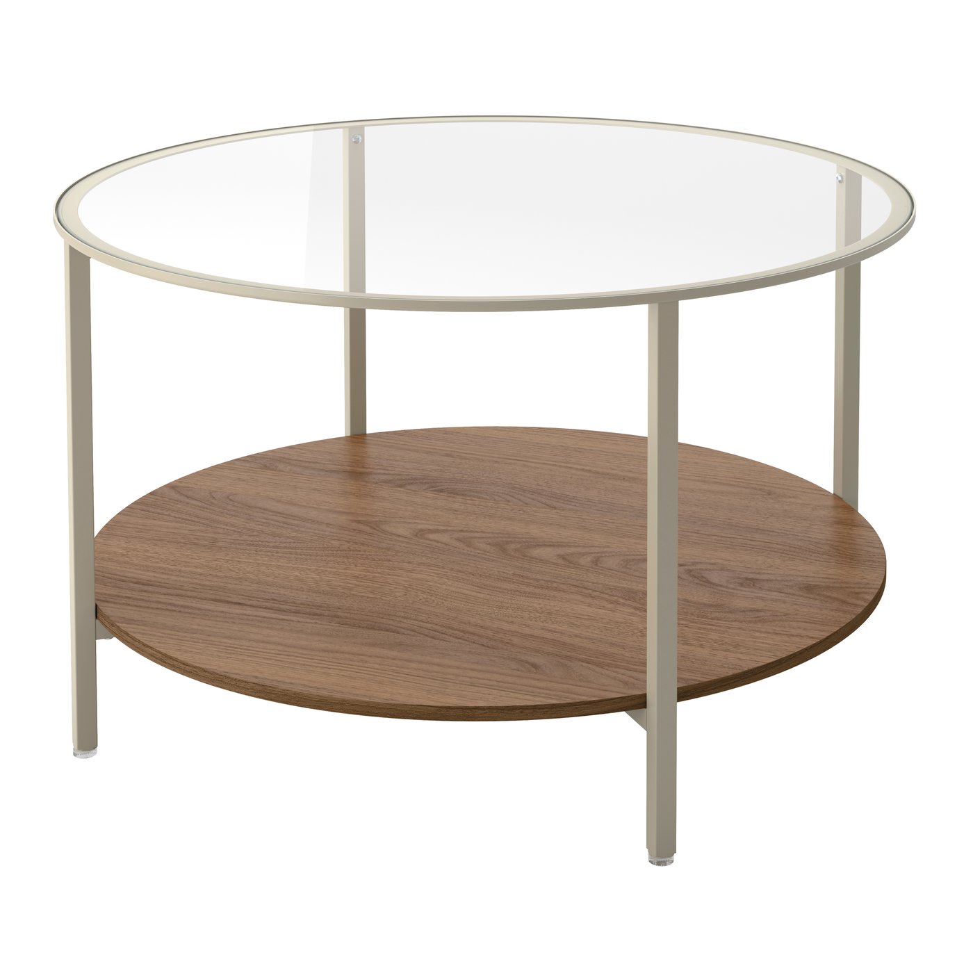 IKEA VITTSJÖ soffbord, ljusbeige/glas, 75 cm