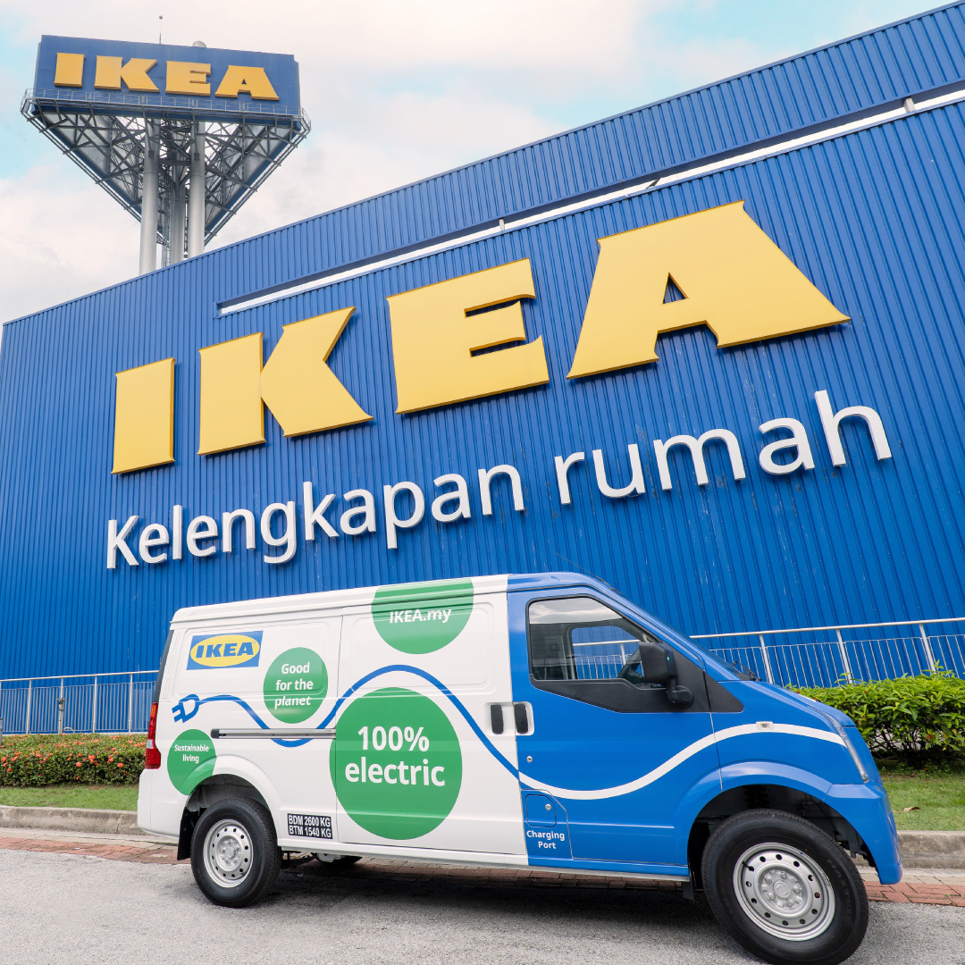 IKEA EV delivery van infront of the IKEA Damansara store