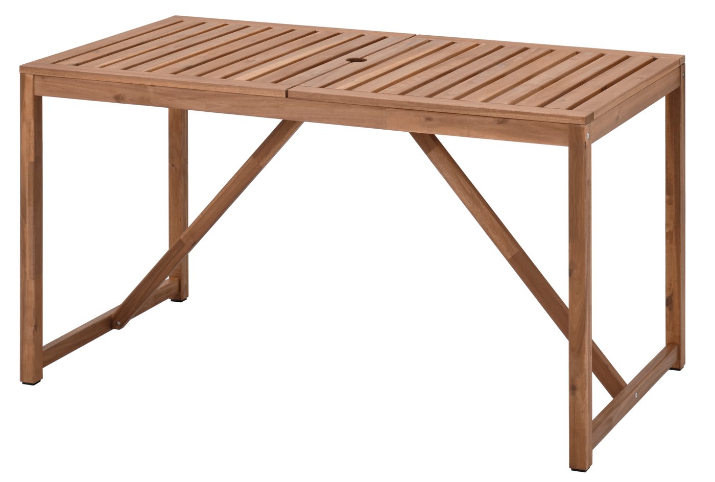 A light brown stained NÄMMARÖ table, outdoor in the NA