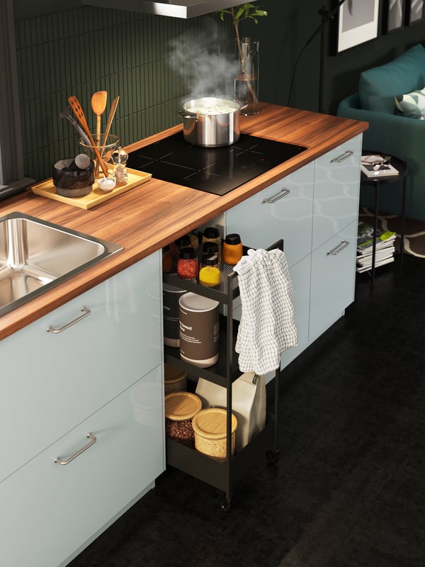 A stainless steel VATTUDALEN inset sink, 1 bowl with drainboard