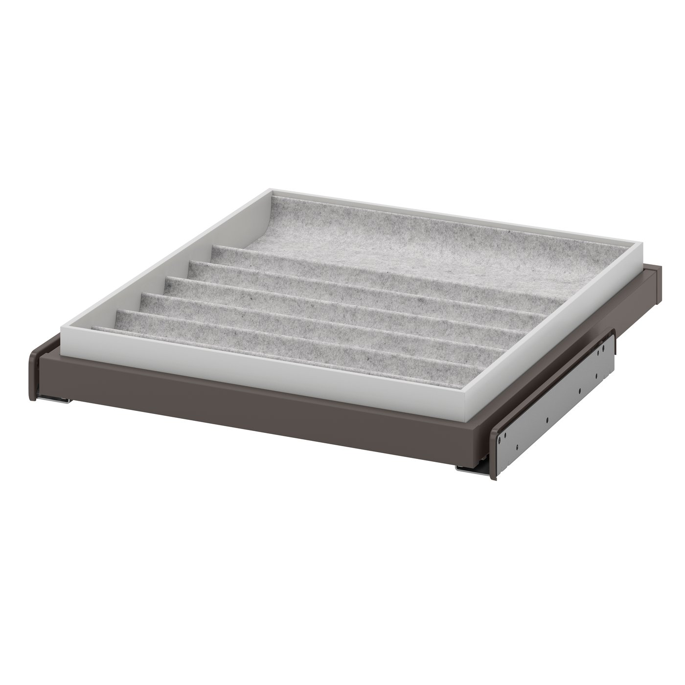 IKEA KOMPLEMENT utdragbart hyllplan med insats, mörkgrå/ljusgrå, 50x58 cm