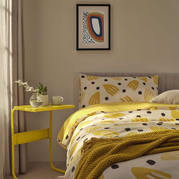 A blue BRUKSVARA side table