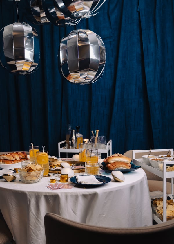 A chrome effect FRÖJDA hanging decoration