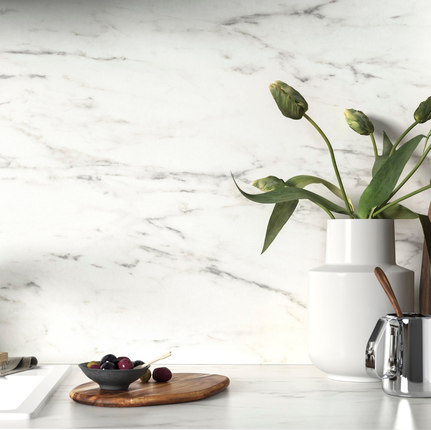 A grey GRADVIS vase in the kitchen