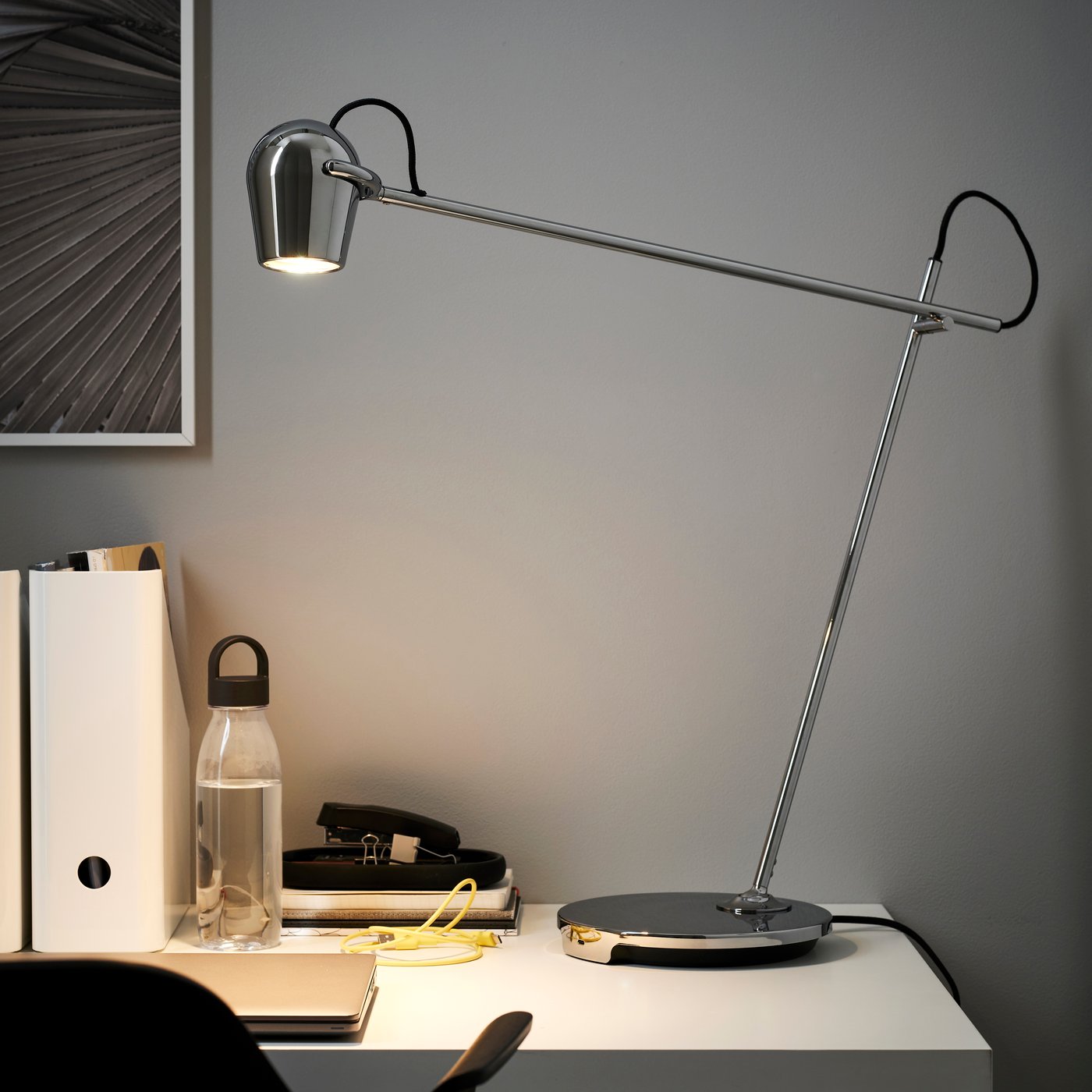 A chrome-plated MODERMOLN work lamp