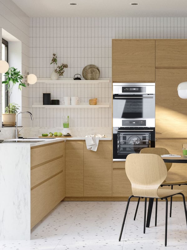 A stainless steel colour ÄLMAREN kitchen mixer tap