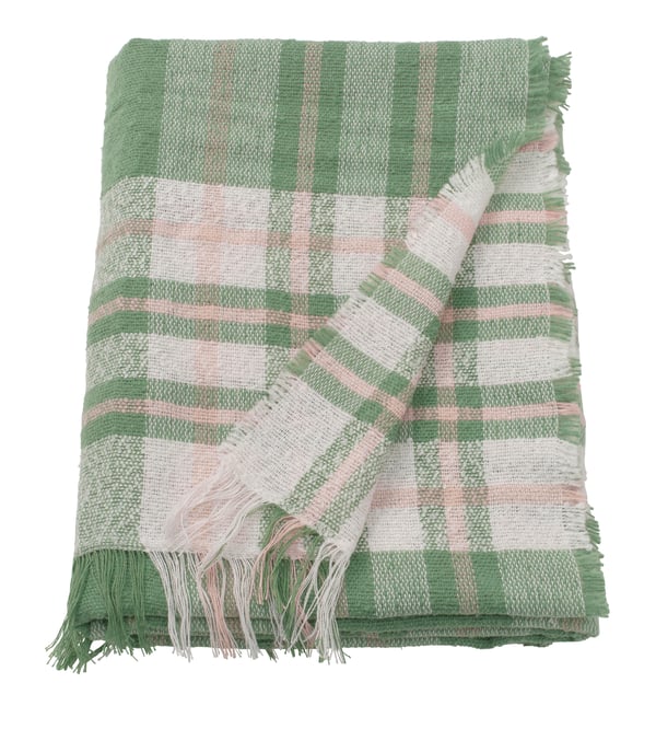 A green/off-white BISKOPSMÖSSA throw