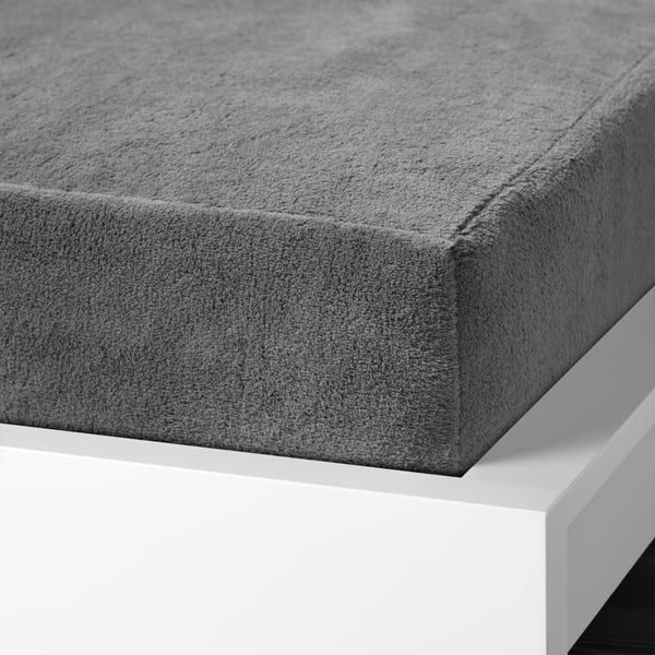 A grey KRANSSALVIA fitted sheet