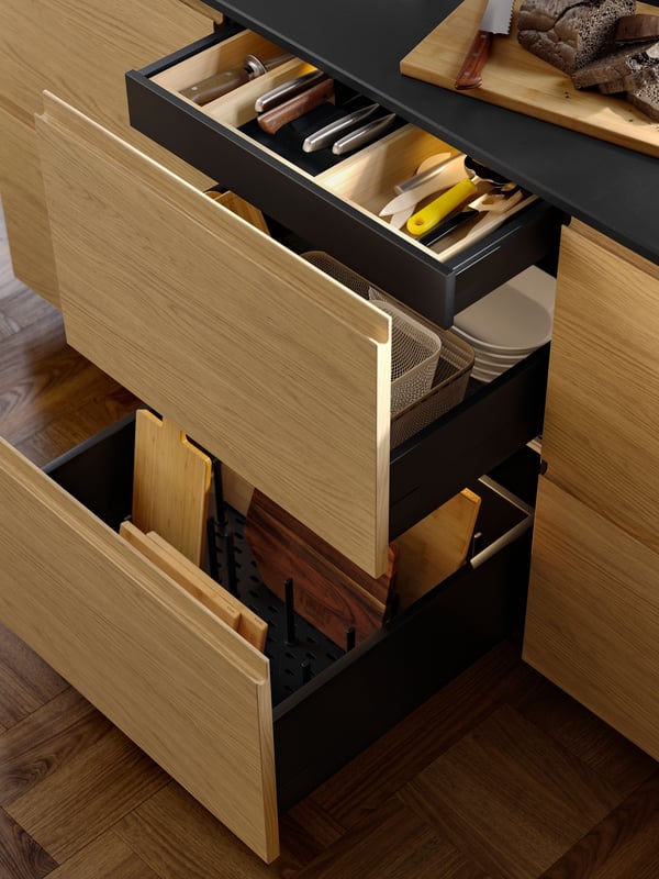 A dark grey KNIVSHULT drawer, medium