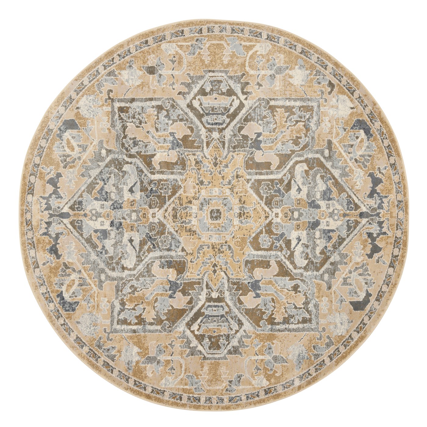 IKEA JÄRNVÄG matta, kort lugg, ornamentmönster beige/mörkbeige, 195 cm