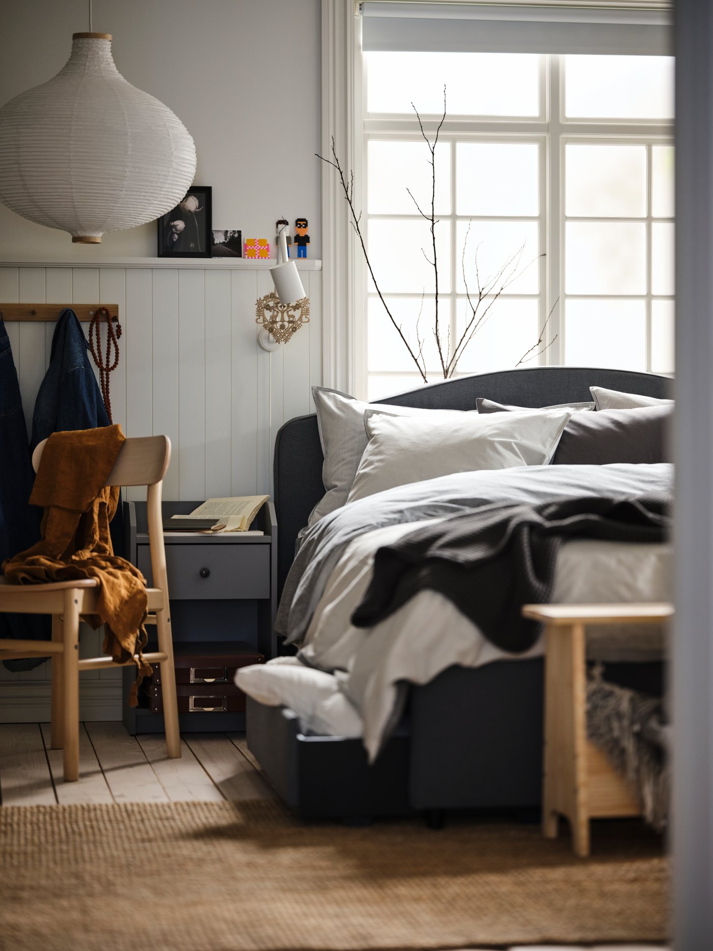 An onion shape/white RISBYN pendant lampshade